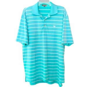 Peter Millar Summer‎ Comfort Stripe Two-tone Men's Large Golf Polo Shirt